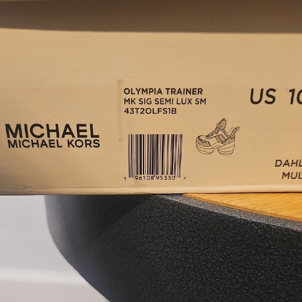 Michael Kors Women's Coral and White Sneakers - Picture 8 of 8